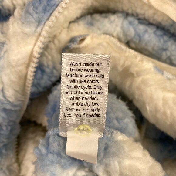 SO Womens Blue & White Size L Tie-Dye Sherpa Zip-Up Jacket NWT - Picture 4 of 9